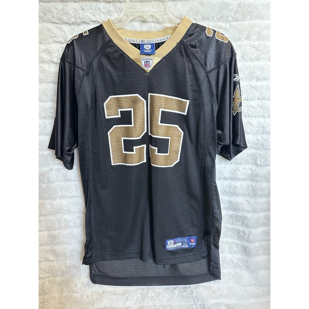 Reebok NFL Reggie Bush Jersey XL Youth 18-20 Black And Gold New Orleans Saints‎